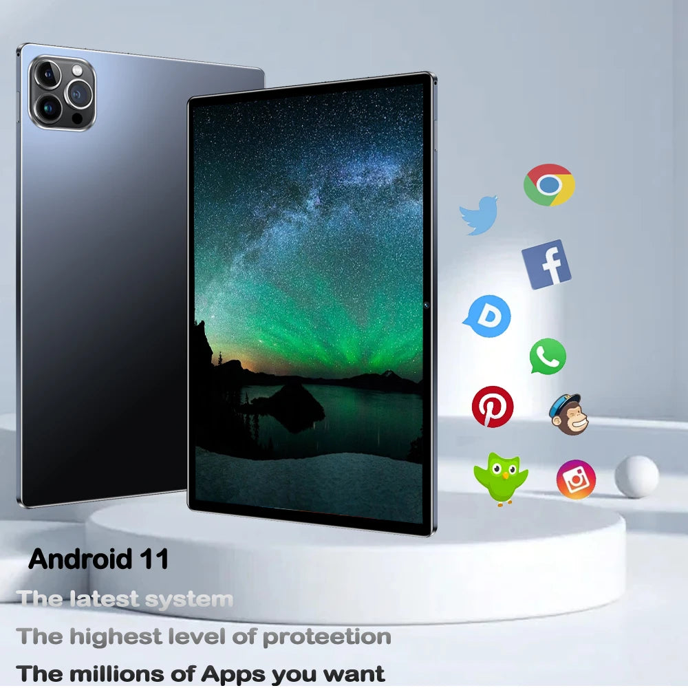 Global new Android 10.1-inch Tablet with Octa cores, 4GB 64GB ROM, Dual cameras, Dual SIM cards, 3G Tablet, Android 11