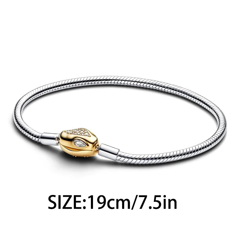 925 Silver Valentine's Day Snake Year Series Pendant Suitable for 925 Sterling Silver Original Women's Bracelet DIY Jewelry Gift - Lootquake