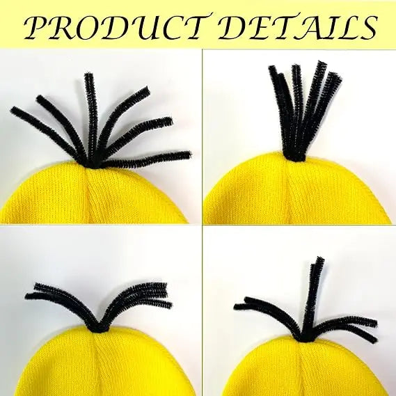 Halloween Party Minion Costumes Little Yellow Man Cosplay Movie Cartoon Funny Dress Up Magical Thief Dad Gray Striped Scarf