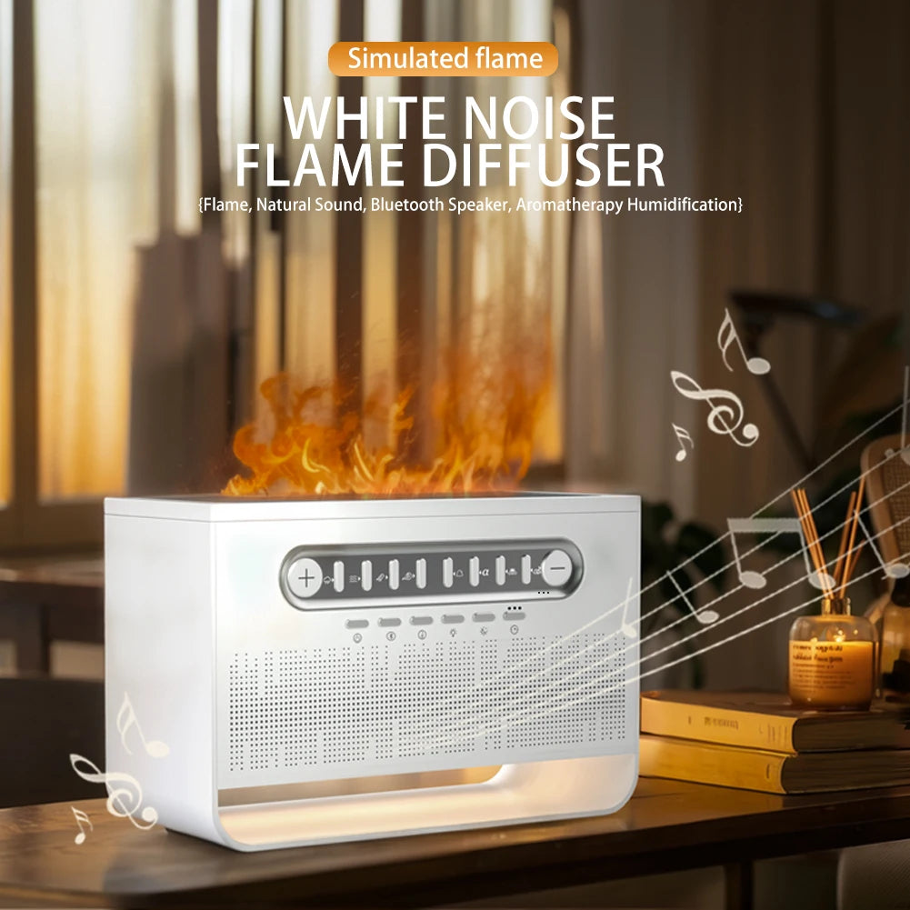 Altavoz Bluetooth 4 en 1 con LED de ruido blanco, ayuda para dormir con ruido blanco, luz nocturna con 8 sonidos de la naturaleza, humidificador de aromaterapia