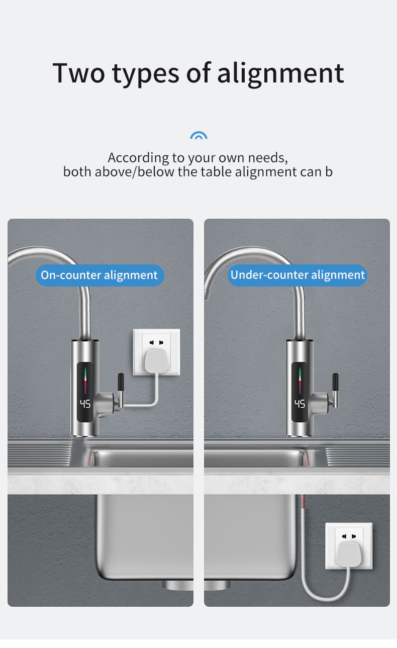 Chauffe-eau électrique de cuisine 3000 W 220 V, robinet instantané en acier inoxydable pour eau chaude et froide
