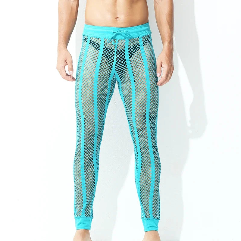 Men Mesh Shirt Transparent Long Sleeve Men Clothing Sexy Solid Party Nightclub Hooded Tops - Lootquake