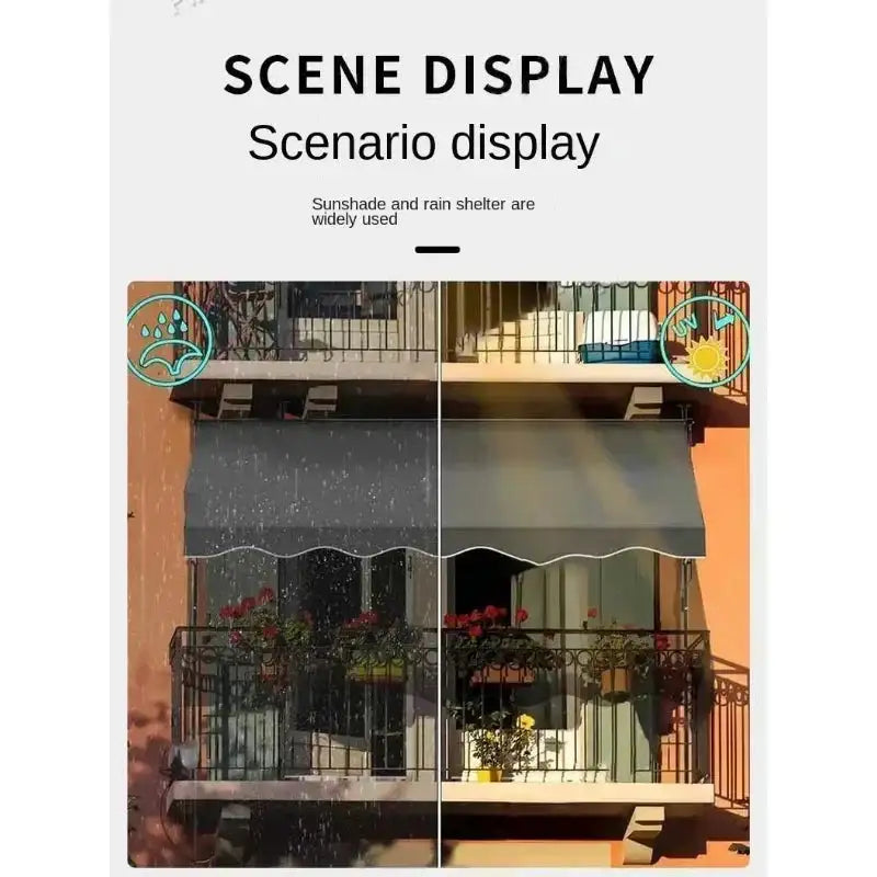 Awnings Rain and Snow Resistant UV Resistant Folding and Telescopic Canopy Tent Outdoor Garden Balcony Roof Courtyard Sunshade - Lootquake