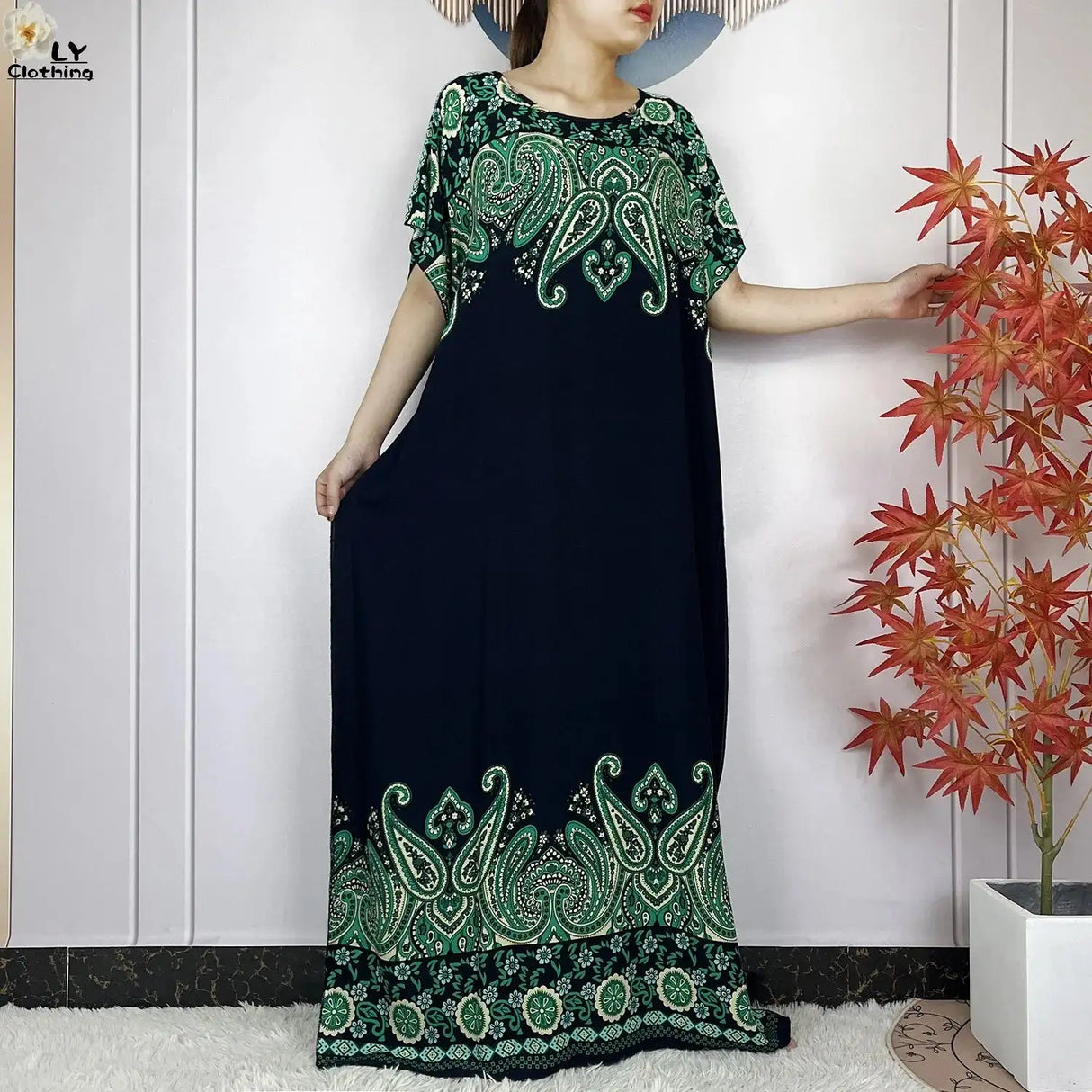 2024 Latest Muslim Sets Women Clothing Cotton Floral Loose Dashiki Long Dress African Abaya Dubai Traditional Islamic Clothing - Lootquake