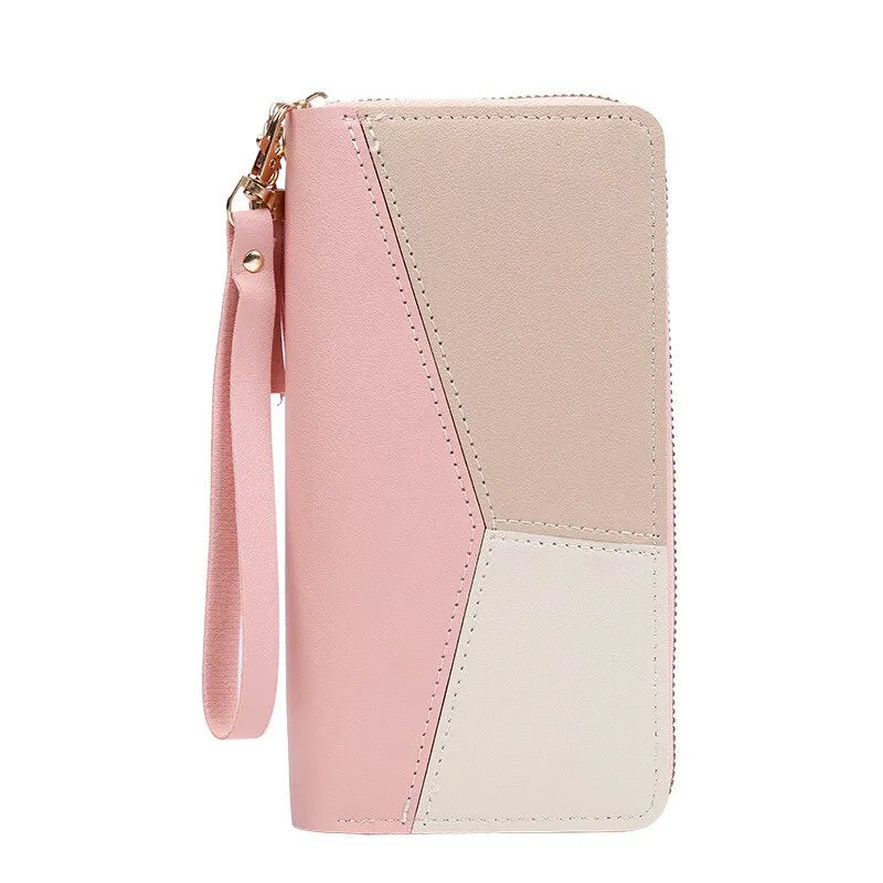 Fashion Zipper Wallets Womens Long Purses Handbags Coin Purse Cards Holder PU Leather Billfold Wallet - Lootquake