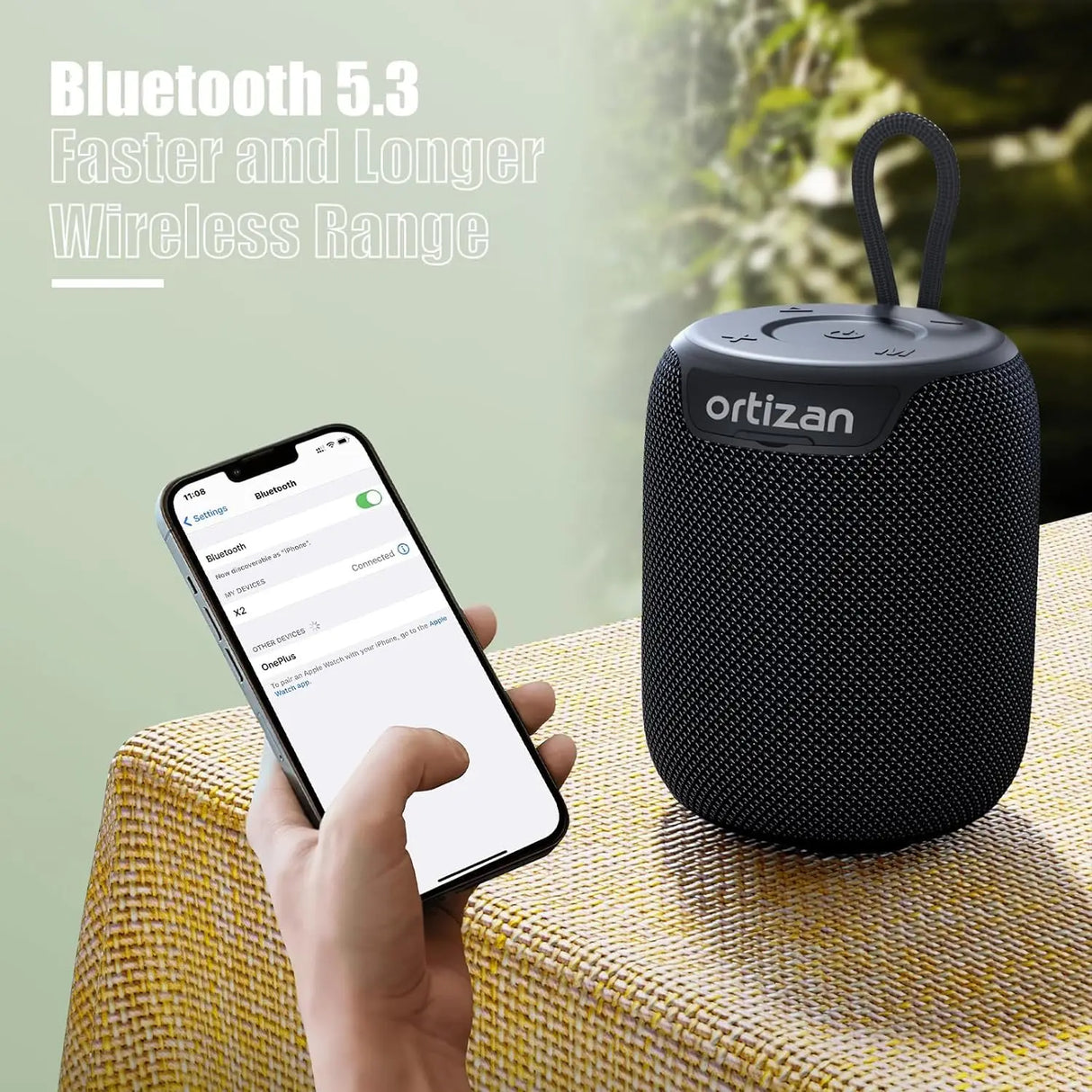 Bluetooth Speakers, 15W Portable Speakers Bluetooth Wireless V5.3 with Stereo Sound, Active Extra Bass, IPX7 Waterproof Shower