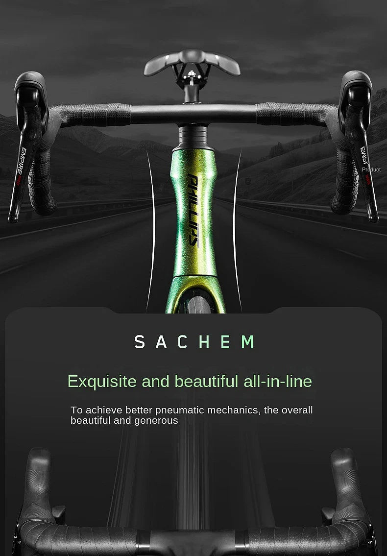 2025 New Ultra-Light Carbon Fiber Road Bike Fast Racing Bicycle with Hydraulic Disc Brakes 16/24-Speed Gear Shift Drop Handlebar