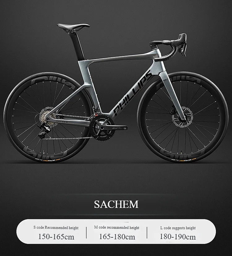 2025 New Ultra-Light Carbon Fiber Road Bike Fast Racing Bicycle with Hydraulic Disc Brakes 16/24-Speed Gear Shift Drop Handlebar