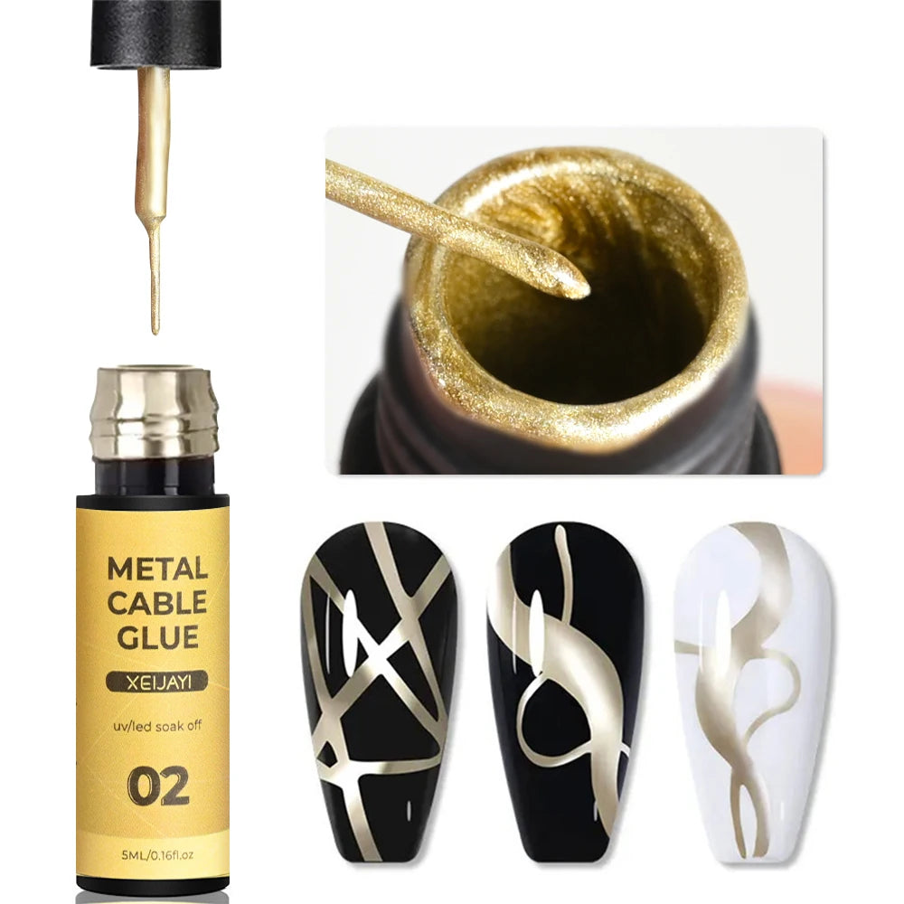 8ml Silver Mirror Metallic Nail Gels Polish UV Soak Off Paint Gel Polish Flower Drawing Gold Superbright Nails Lacquer UV Gel #*