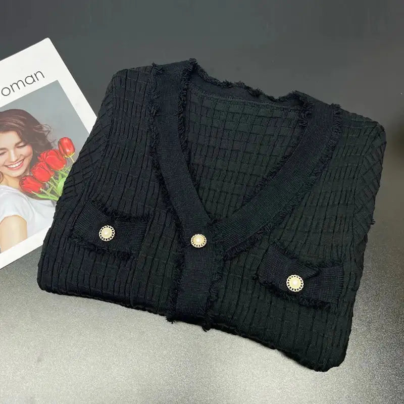 YuooMuoo 2025 New Arrival Women Knitted Long Dress Elegant V-neck Single-breasted Split Sweater Dress Office Lady Vestidos - Lootquake