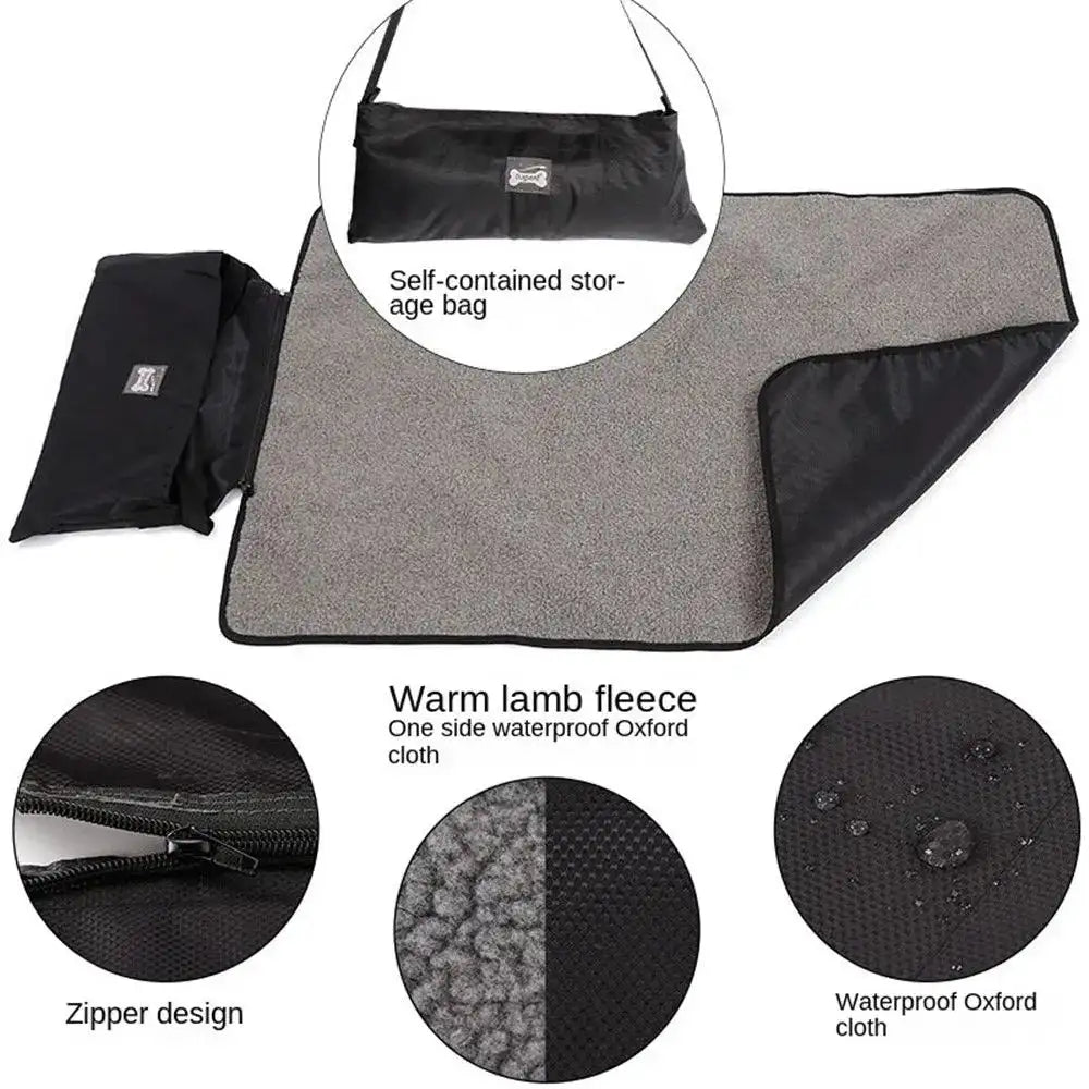 Foldable Pet Blanket Mat Waterproof Folding Washable Dog Sleeping Bag with Strap for Dog Travel Camping Accessories - Lootquake