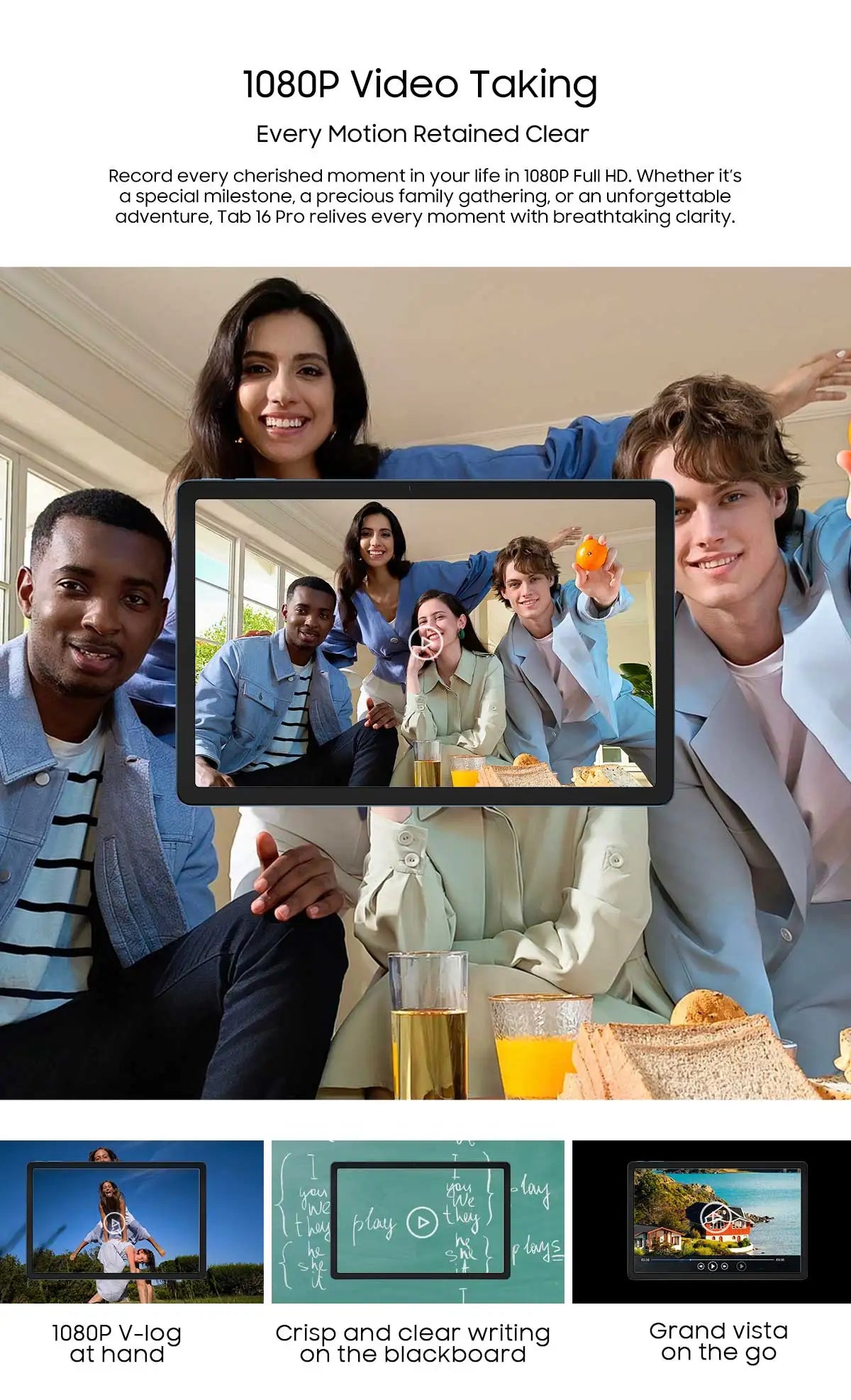 Tablette PC Blackview Tab 16 Pro 11'' FHD+ T616 Octa Core 24 Go (8+16) RAM 256 Go ROM 7700 mAh 4G Tablettes Android 14