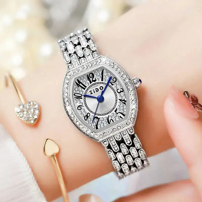 UTHAI L95 Women's Watch Light luxury Retro Barrel Shaped Digital Diamond inlaid Waterproof Ladies Fashion Quartz Clock Watches - Lootquake