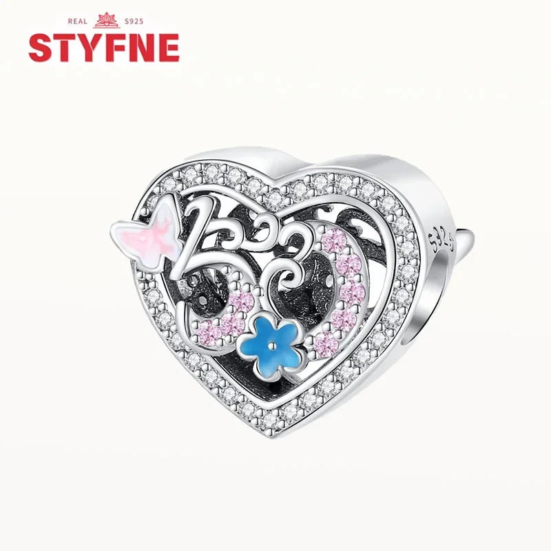 S925 Silver Happy Birthday Charms Love Numbers Celebration Anniversary Serie Beads for Women Diy Original Bracelet Jewelry Gift - Lootquake