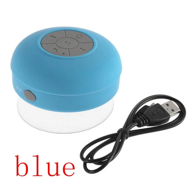 Mini altavoz Bluetooth para ducha, subwoofer, impermeable, manos libres, con micrófono y ventosa para baño, piscina, playa, coche y teléfono.