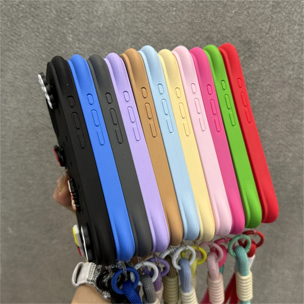 Funda blanda de silicona líquida con agujeros para iPhone