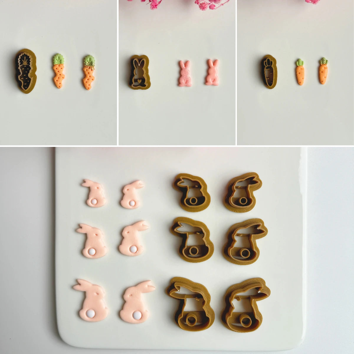 Easter Series Cute Cartoon Rabbit Carrot Shape Polymer Clay Cutters For DIY Earrings Jewelry Makings Embossing Cutting Die - Lootquake