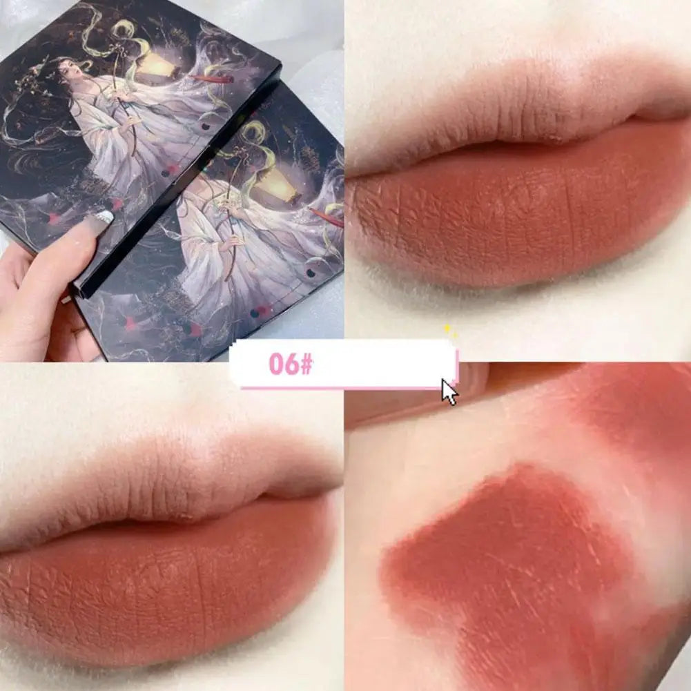 Lot de 6 rouges à lèvres mats, imperméables, velours, nude, sexy, rouge, marron, pigments hydratants, maquillage longue tenue, cosmétique d'été