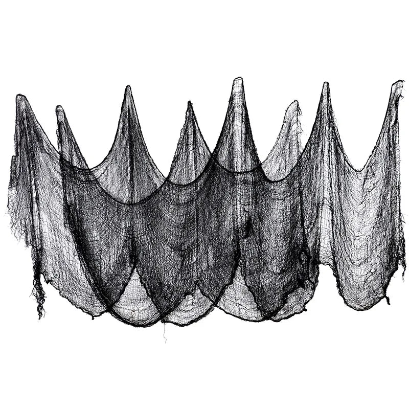 2M/4M Halloween Decorations Black Creepy Gauze Cloth Window Table Door Net Spooky Fancy Dress Party Haunted House Wall DIY Decor