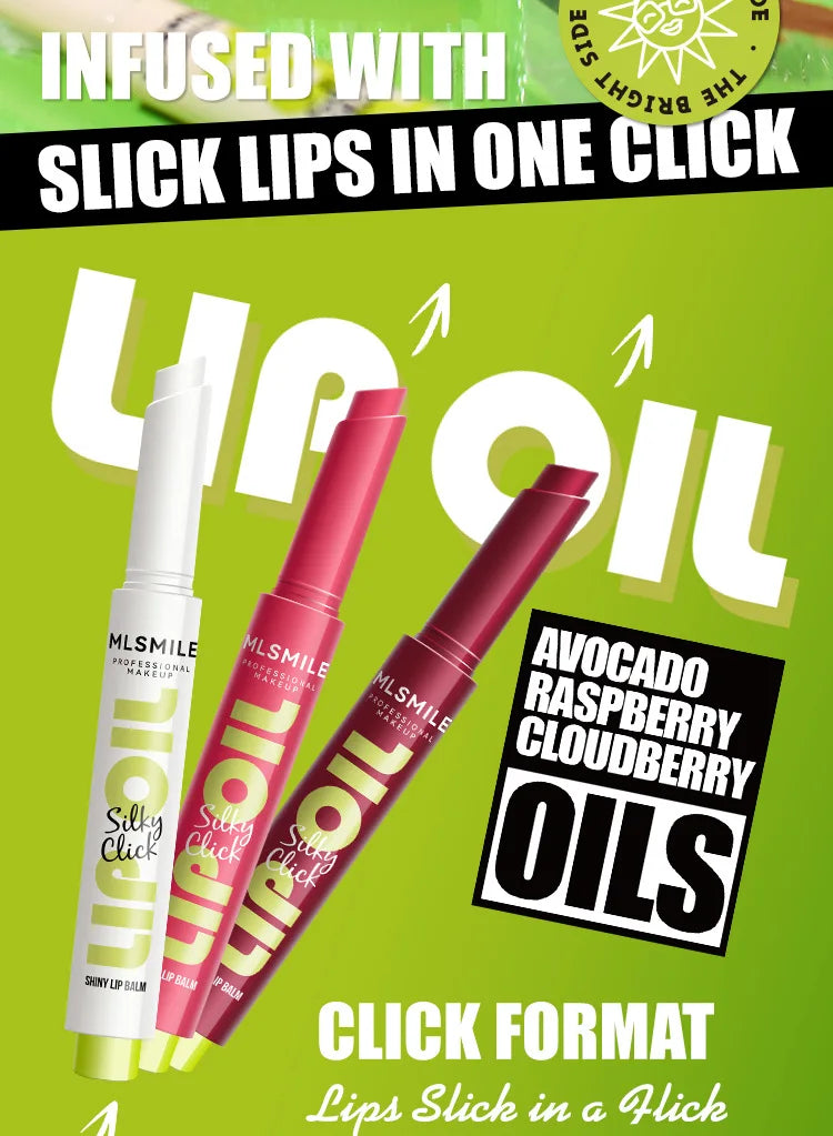 MLSMILE 3pcs/set Press Lipstick Solid Lip Gloss Long-lasting Easy Color Moisturizing Lip Gloss Pearl Mirror Lip Gloss