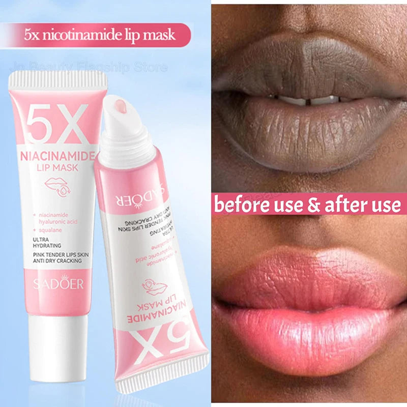 Bálsamo labial para eliminar las ojeras, aclarador de melanina, mascarilla, brillo, exfoliante, tratamiento labial rosa, reduce las líneas de expresión, mejora la sequedad y humecta.