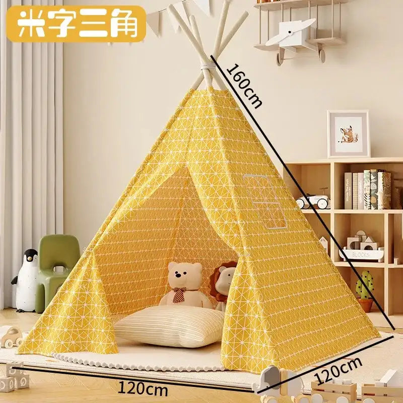 Tent for Kids Indoor Household Children Play House Wigwams Portable Folding Tipi Teepee Girl and Boy Castle Play Room Tents - Lootquake