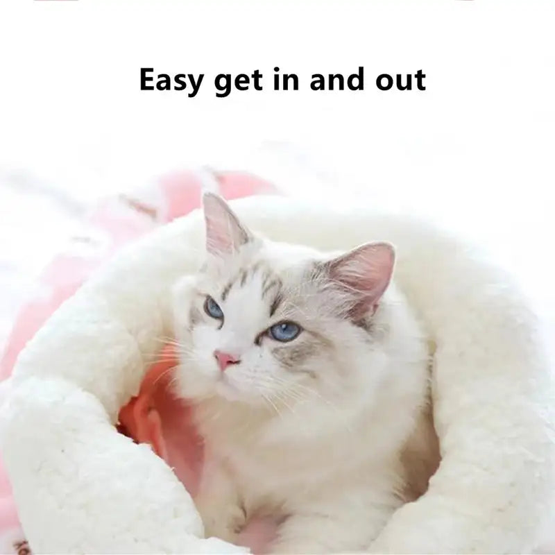 Warm Cat Sleeping Bag Soft Cat Bed Comfortable Tunnel Cat Nest Closed Pet House for Cats Lovely Cat Nest 2.5-7kg Cat Accessories - Lootquake