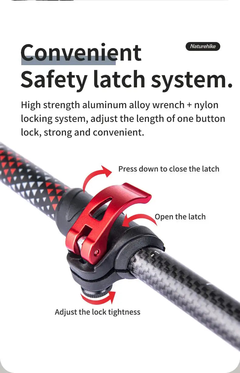 Naturehike Trekking Poles 2pcs Carbon Fiber Collapsible Telescopic Sticks Lightweight Walking Hiking Stick Climbing Stick - Lootquake