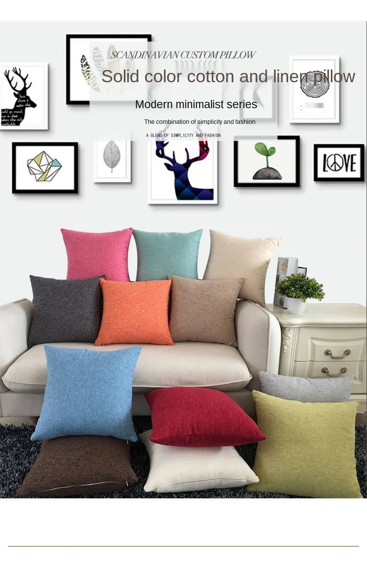 Funda de cojín de sofá lisa de 30 x 50/40 x 40/45 x 45/40 x 60/50 x 50/55 x 55/60 x 60 cm, funda decorativa para asiento de coche o silla.