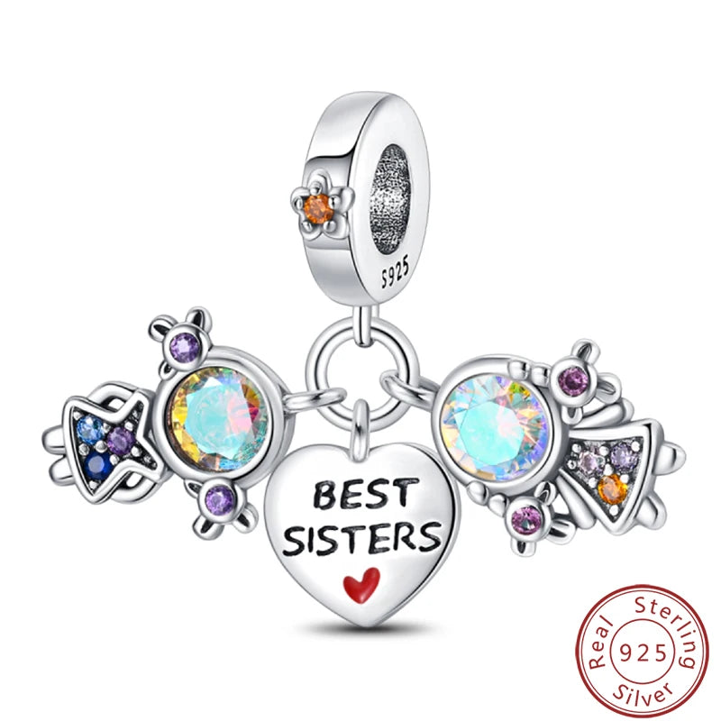 Ensemble de trois breloques en argent sterling S925, perles de 3 mm, motif princesse, golf, hamster, appareil photo, voyage, fabrication de bijoux fins