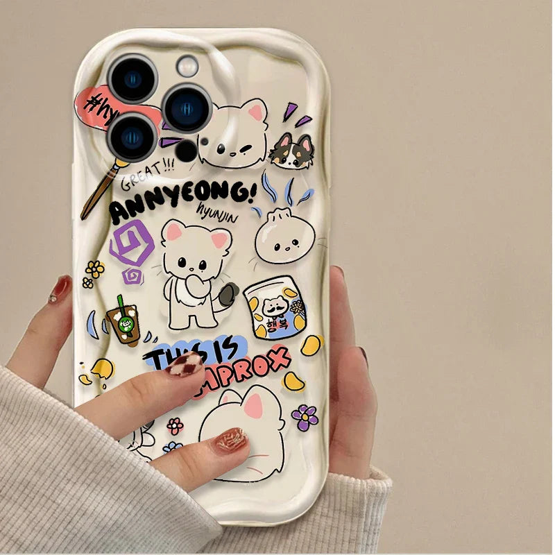 Funda de silicona suave con dibujos de niños para iPhone
