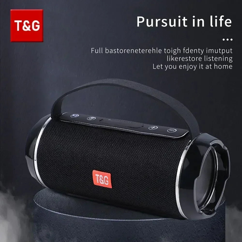 Altavoz Bluetooth T&G TG116c TWS inalámbrico, potente, portátil, para exteriores, subwoofer impermeable, sonido estéreo 3D, manos libres.