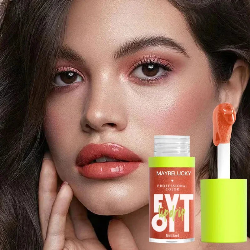 Brillo labial con brillo, voluminizador de labios, maquillaje hidratante, lápiz labial líquido nutritivo, transparente, cereza, mineral, antiadherente, aceite labial.