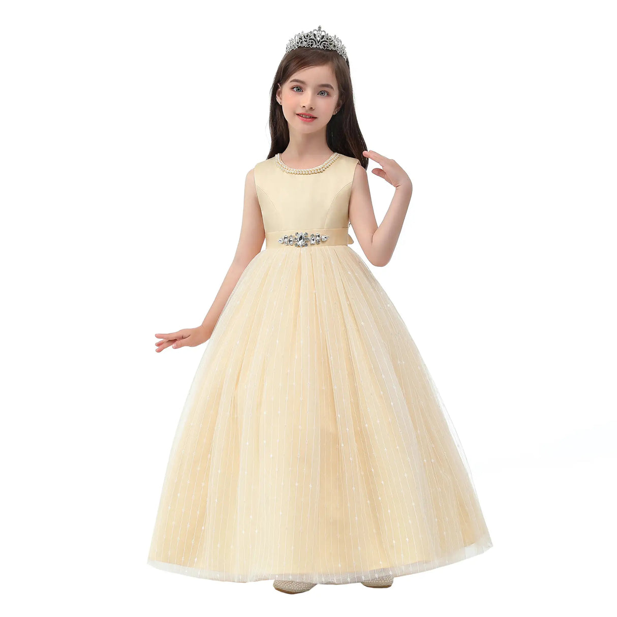 New Princess dress Large children's long dress Girl piano performance dress Festival party dress - Lootquake