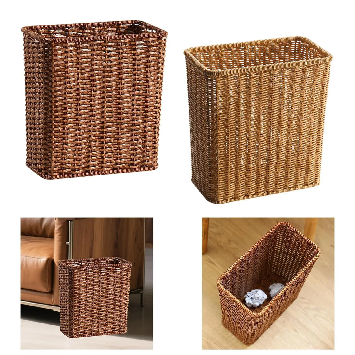 Trash Can Space Saving Dustbin Narrow Space Sturdy Garbage Bin Wastebasket for Laundry Bathroom Kitchen Home Living Room