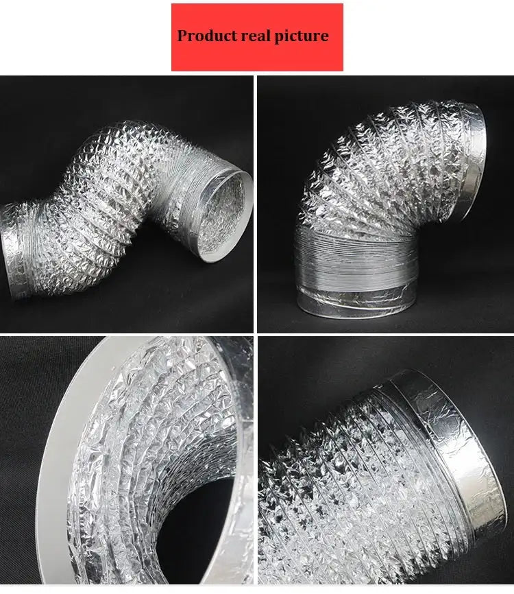 ∅150mm Double Layer Aluminum Foil Pipe Flexible Ventilation Duct for Kitchen Bathroom Extractor Dryer Fan Grow Tent 1.5m-6m - Lootquake