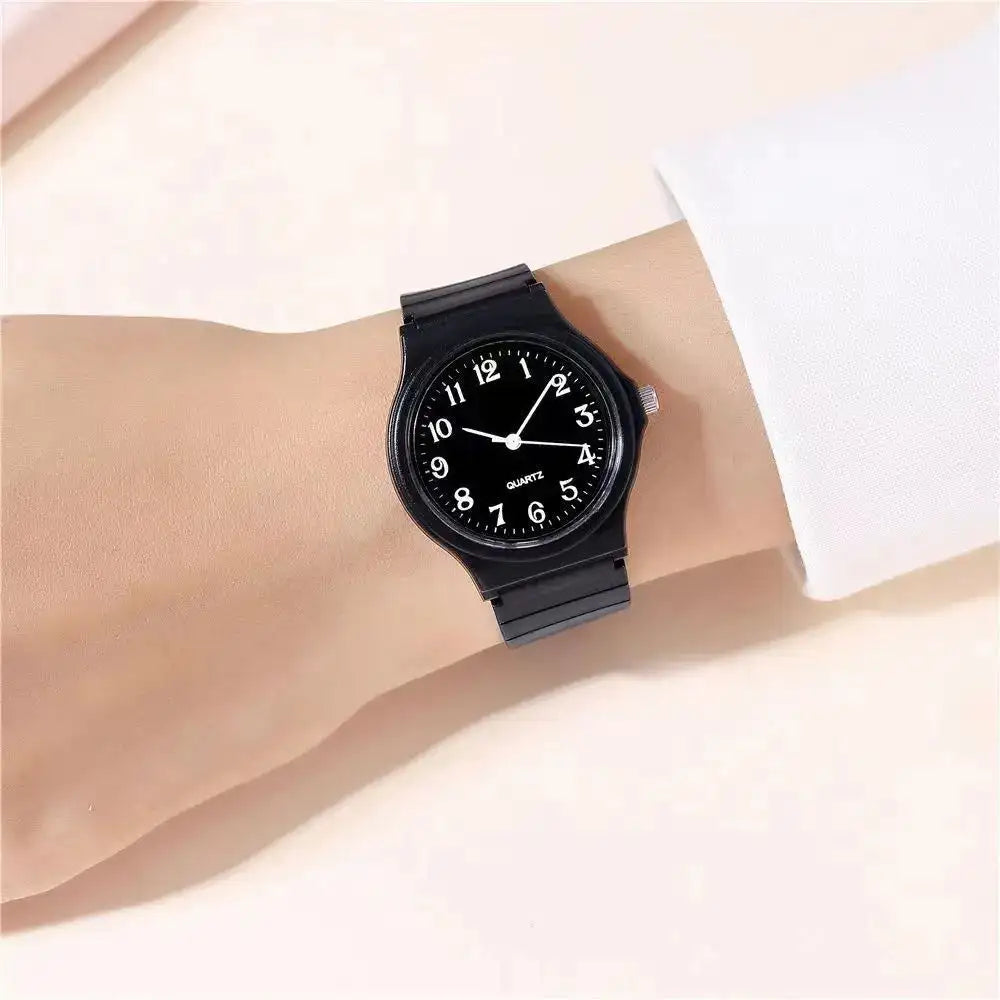 YIKAZE Exam Watch Silicone Strap Simple Women Watch Student Ladies Quartz Wristwatch Waterproof Round Small Dial for Women - Lootquake