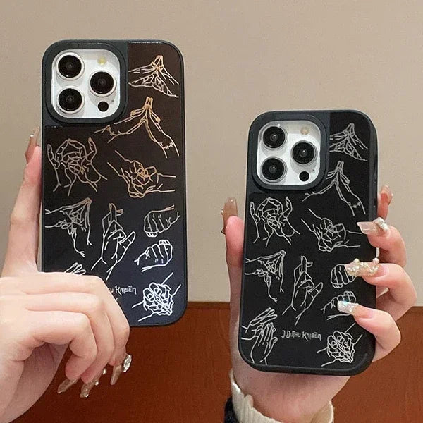 Mirror Surface Anime Gesture Phone Case