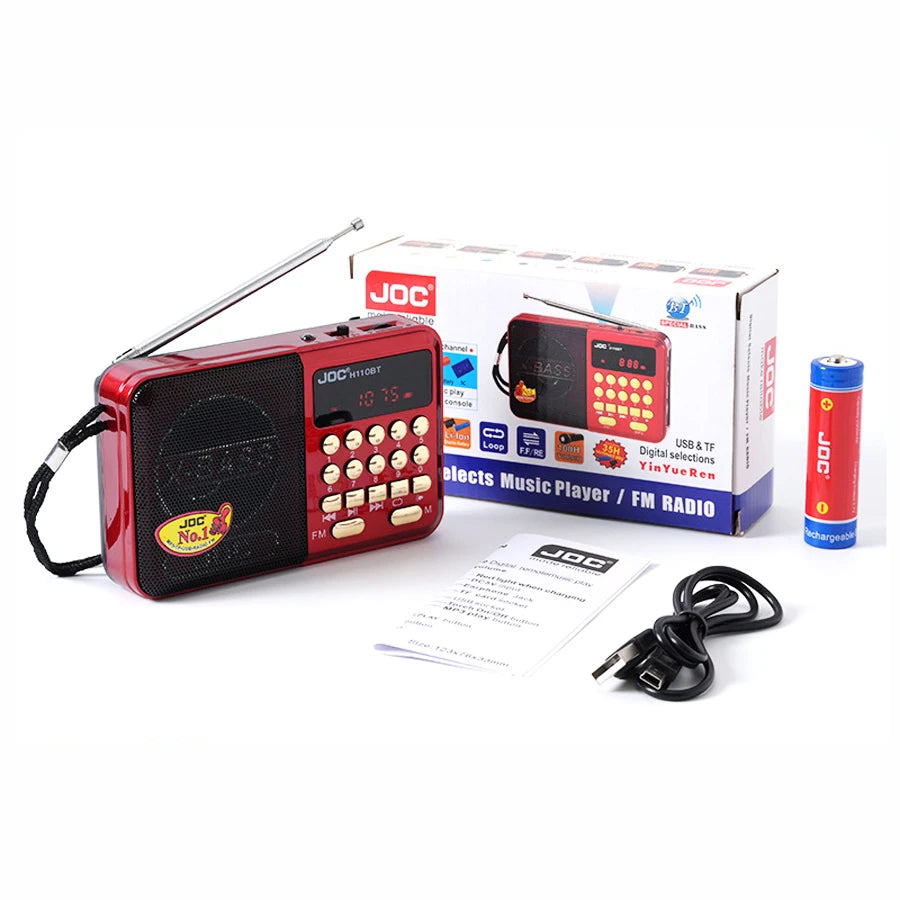 Enceinte Bluetooth portable, radio FM stéréo, sans fil, lecteur de carte TF USB, rechargeable, avec récepteur FM stéréo