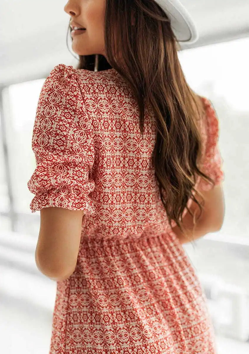 Summer Floral Print Dress Women V Neck Side Slit Long Dress Elegant Short Sleeve Button Slim Spring Female Party Dress Vestidos