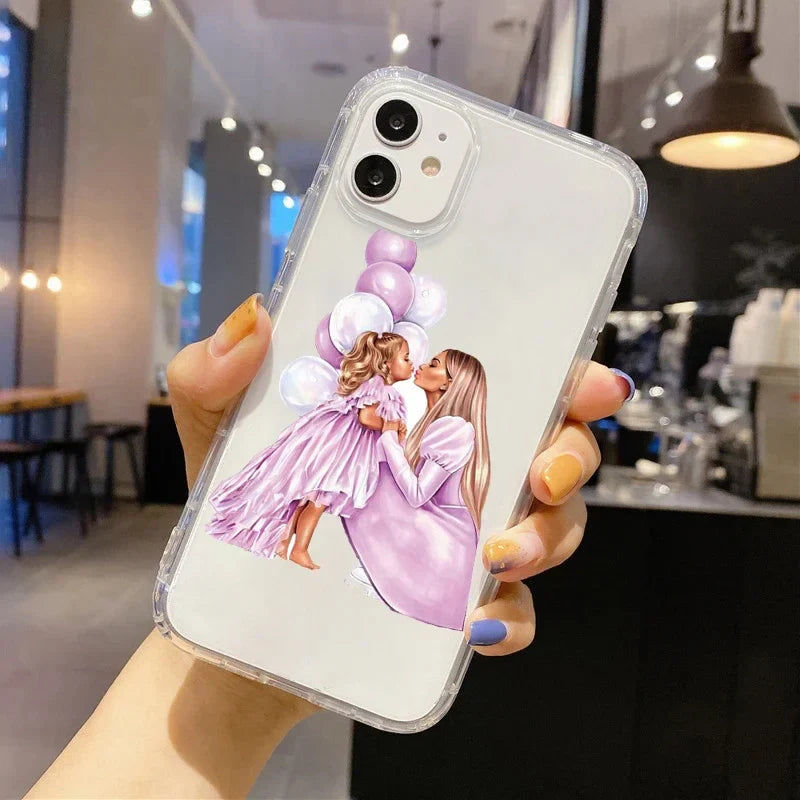 Funda para teléfono con diseño de supermamá y papá