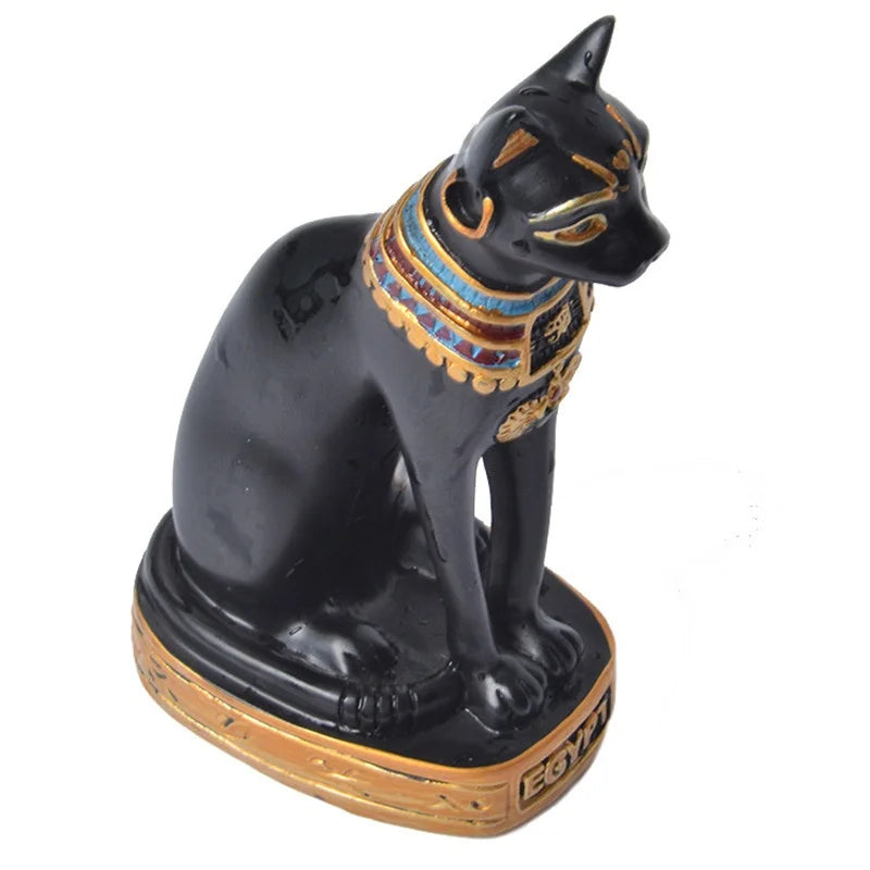 Preciosa estatua con forma de gato egipcio, estilo retro de dibujos animados, para decoración de escritorio de coche, miniaturas, animales, manualidades para el hogar, adorno.
