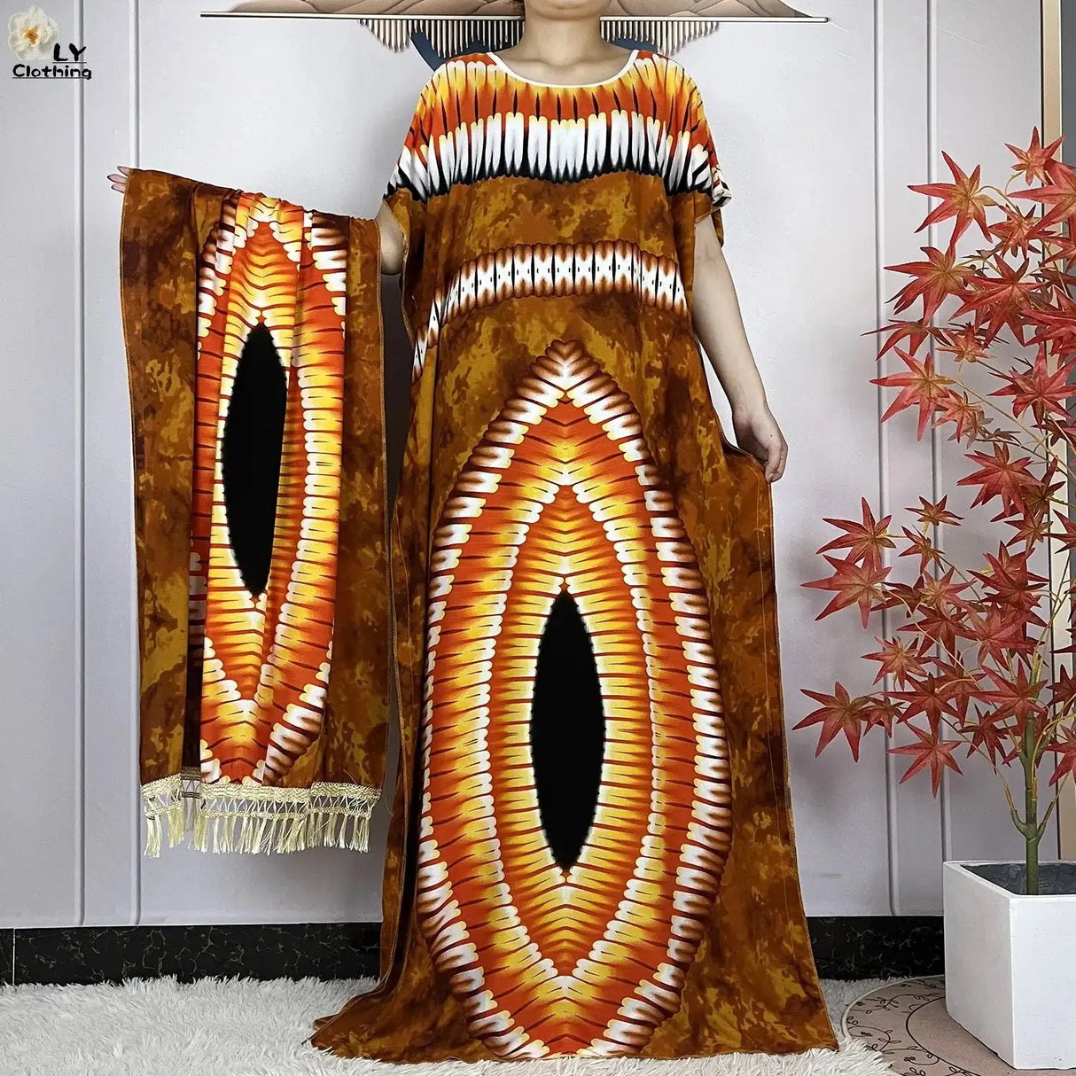 2024 Latest Muslim Sets Women Clothing Cotton Floral Loose Dashiki Long Dress African Abaya Dubai Traditional Islamic Clothing