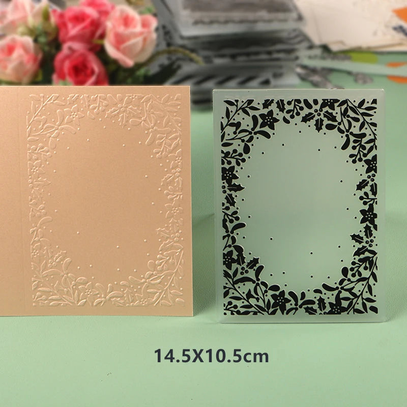 DUOFEN Crafts plastic embossing folder collection 2 paper embossing flower mold Christmas Birthday Easter day wedding - Lootquake