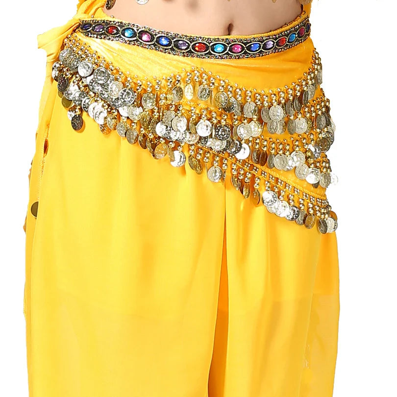 1PC New Style Belly Dance Belt Newest Multi-color Glass Silk Velvet Dancing Belt Scarf Crystal BellyDance Waist Chain Hip Scarf