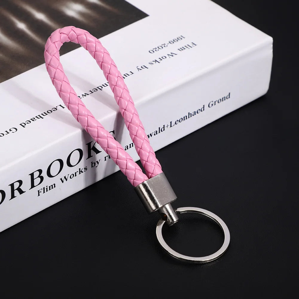 Originality PU Leather Metal Organization Rope Keychain Personality Custom Name Text Keyring Car Moto Key Ring Chain Gift - Lootquake