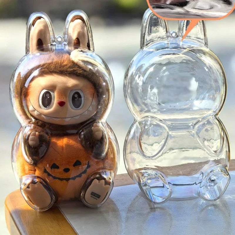 LABUBU Étui transparent pour siège Labubu Étui en plastique Sac à dos Charms