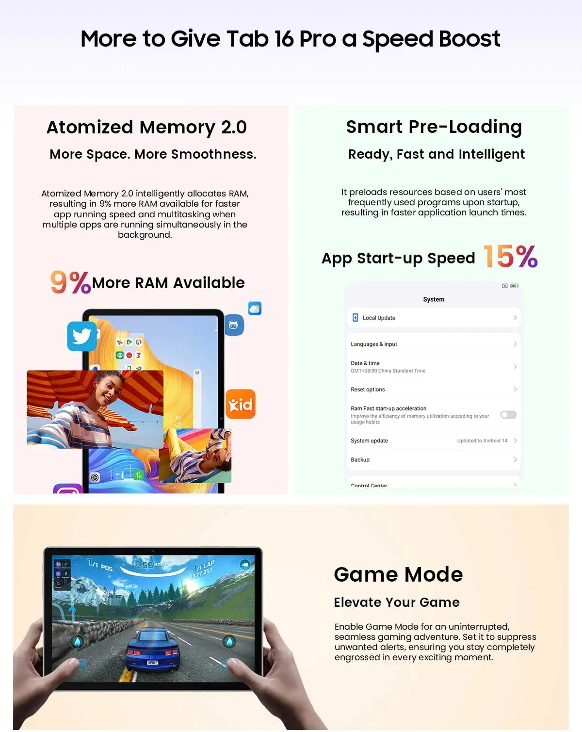 Tablette PC Blackview Tab 16 Pro 11'' FHD+ T616 Octa Core 24 Go (8+16) RAM 256 Go ROM 7700 mAh 4G Tablettes Android 14