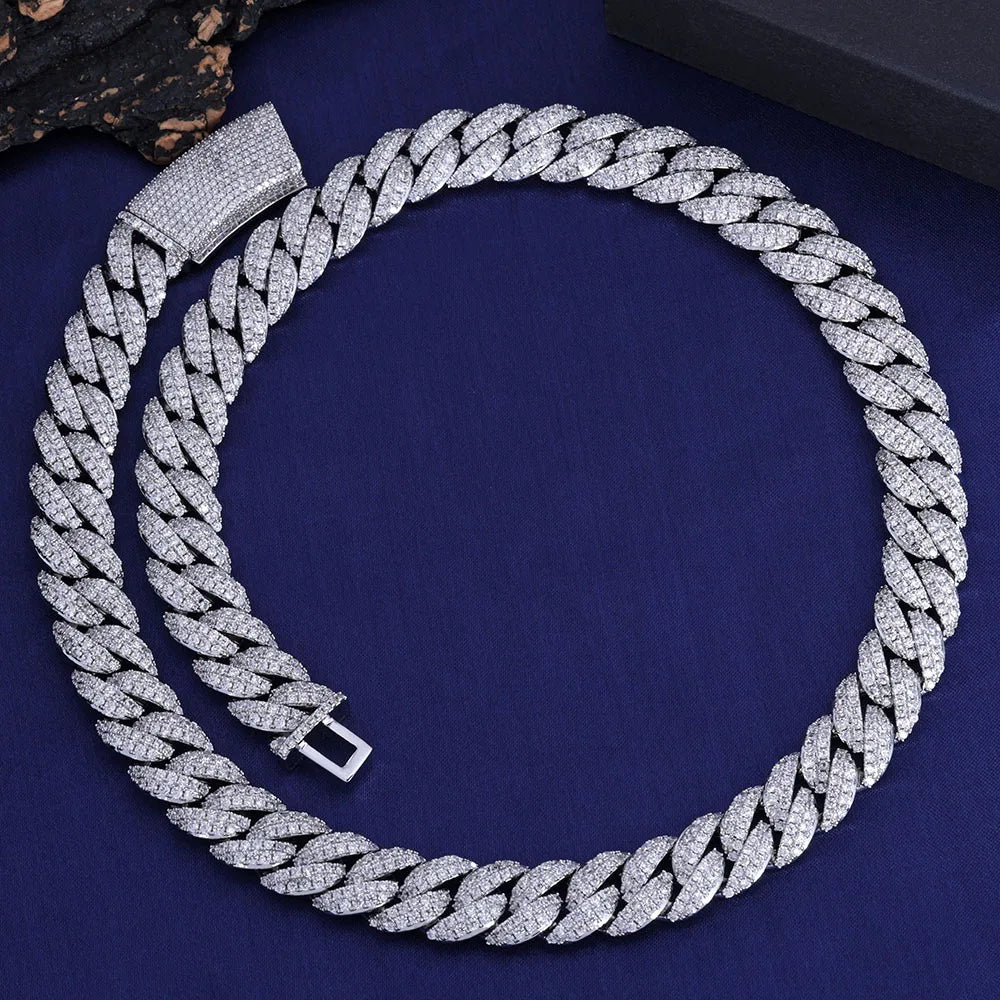 13mm Cuban Link Chain Necklaces Iced Out Miami Cuban Chain for Man Women Iced Out Shiny Inlaid Zircon Hip Hop Jewelry - Lootquake