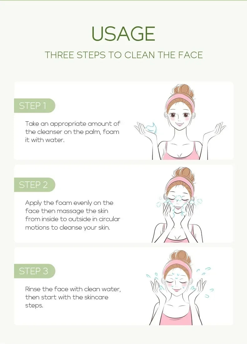 Limpiador facial con vitamina C, limpieza profunda de la piel, hidratación, eliminación de puntos negros, cuidado de la piel, espuma limpiadora facial, cuidado de la piel